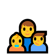 Emoji 👨‍👶‍👦 Famiglia: Uomo, Neonato, Bambino su Microsoft Windows 10 April 2018 Update.