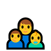 Émoji 👨‍👦‍👶 Famille: Homme, Garçon, Bébé sur Microsoft Windows 10 April 2018 Update.