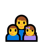Émoji 👨‍👦‍👧 Famille: Homme, Garçon, Fille sur Microsoft Windows 10 April 2018 Update.