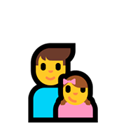 👨‍👧 Emoji Familie: Mann, Mädchen Microsoft Windows 10 April 2018 Update.