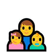 Emoji 👨‍👧‍👶 Famiglia: Uomo, Bambina, Neonato su Microsoft Windows 10 April 2018 Update.