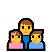 Émoji 👨‍👧‍👦 Famille : Homme, Fille Et Garçon sur Microsoft Windows 10 April 2018 Update.