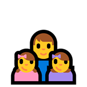 👨‍👧‍👧 Emoji Familie: Mann, Mädchen und Mädchen Microsoft Windows 10 April 2018 Update.