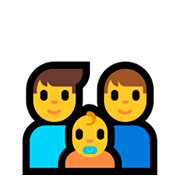 👨‍👨‍👶 Emoji Familia: hombre, hombre, bebé en Microsoft Windows 10 April 2018 Update.