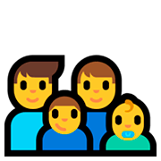 👨‍👨‍👦‍👶 Emoji Familia: hombre, hombre, niño, bebé en Microsoft Windows 10 April 2018 Update.