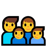 👨‍👨‍👦‍👦 Emoji Familie: Mann, Mann, Junge und Junge Microsoft Windows 10 April 2018 Update.