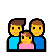 Emoji 👨‍👨‍👧 Famiglia: Uomo, Uomo E Bambina su Microsoft Windows 10 April 2018 Update.