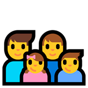 👨‍👨‍👧‍👦 Emoji Familie: Mann, Mann, Mädchen und Junge Microsoft Windows 10 April 2018 Update.