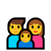 Emoji 👨‍👩‍👦 Famiglia: Uomo, Donna E Bambino su Microsoft Windows 10 April 2018 Update.