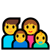 👨‍👩‍👦‍👶 Emoji Familie: Mann, Frau, Junge, Baby Microsoft Windows 10 April 2018 Update.