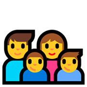 👨‍👩‍👦‍👦 Emoji Familie: Mann, Frau, Junge und Junge Microsoft Windows 10 April 2018 Update.