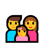 Émoji 👨‍👩‍👧 Famille : Homme, Femme Et Fille sur Microsoft Windows 10 April 2018 Update.