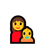 Émoji 👩‍👶 Famille: Femme, Bébé sur Microsoft Windows 10 April 2018 Update.