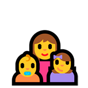 Émoji 👩‍👶‍👧 Famille: Femme, Bébé, Fille sur Microsoft Windows 10 April 2018 Update.