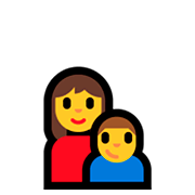 Émoji 👩‍👦 Famille : Femme Et Garçon sur Microsoft Windows 10 April 2018 Update.