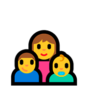 👩‍👦‍👶 Emoji Familia: mujer, niño, bebé en Microsoft Windows 10 April 2018 Update.