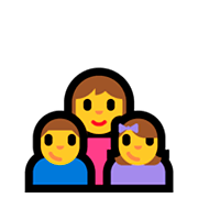👩‍👦‍👧 Emoji Familia: mujer, niño, niña en Microsoft Windows 10 April 2018 Update.