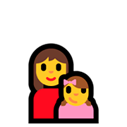 Émoji 👩‍👧 Famille : Femme Et Fille sur Microsoft Windows 10 April 2018 Update.