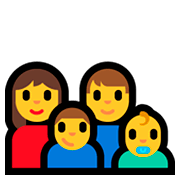 👩‍👨‍👦‍👶 Emoji Família: Mulher, Homem, Menino, Bebê na Microsoft Windows 10 April 2018 Update.