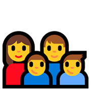 👩‍👨‍👦‍👦 Emoji Familia: mujer, hombre, niño, niño en Microsoft Windows 10 April 2018 Update.