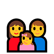 👩‍👨‍👧 Emoji Familie: Frau, Mann, Mädchen Microsoft Windows 10 April 2018 Update.