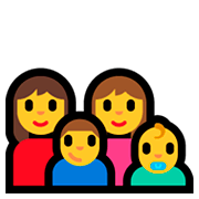 Emoji 👩‍👩‍👦‍👶 Famiglia: Donna, Donna, Bambino, Neonato su Microsoft Windows 10 April 2018 Update.