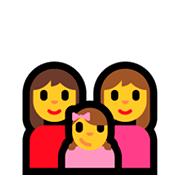 Émoji 👩‍👩‍👧 Famille : Femme, Femme Et Fille sur Microsoft Windows 10 April 2018 Update.