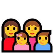 👩‍👩‍👧‍👦 Emoji Familie: Frau, Frau, Mädchen und Junge Microsoft Windows 10 April 2018 Update.