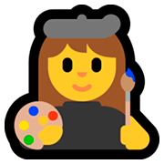 Emoji 👩‍🎨 Artista Donna su Microsoft Windows 10 April 2018 Update.