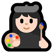 👩🏻‍🎨 Emoji Artista Mujer: Tono De Piel Claro en Microsoft Windows 10 April 2018 Update.