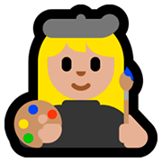 👩🏼‍🎨 Emoji Artista Mujer: Tono De Piel Claro Medio en Microsoft Windows 10 April 2018 Update.