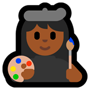 👩🏾‍🎨 Emoji Artista Mujer: Tono De Piel Oscuro Medio en Microsoft Windows 10 April 2018 Update.