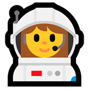 Émoji 👩‍🚀 Astronaute Femme sur Microsoft Windows 10 April 2018 Update.