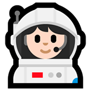Émoji 👩🏻‍🚀 Astronaute Femme : Peau Claire sur Microsoft Windows 10 April 2018 Update.