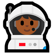 👩🏾‍🚀 Emoji Astronauta Mujer: Tono De Piel Oscuro Medio en Microsoft Windows 10 April 2018 Update.