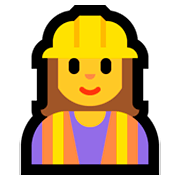 👷‍♀️ Emoji Bauarbeiterin Microsoft Windows 10 April 2018 Update.