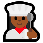 👩🏾‍🍳 Emoji Cocinera: Tono De Piel Oscuro Medio en Microsoft Windows 10 April 2018 Update.