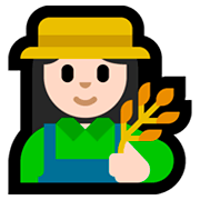 👩🏻‍🌾 Emoji Agricultora: Tono De Piel Claro en Microsoft Windows 10 April 2018 Update.