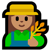 👩🏽‍🌾 Emoji Agricultora: Tono De Piel Medio en Microsoft Windows 10 April 2018 Update.