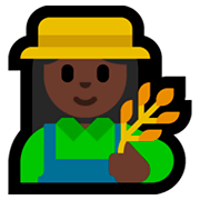 👩🏿‍🌾 Emoji Agricultora: Tono De Piel Oscuro en Microsoft Windows 10 April 2018 Update.
