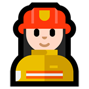 👩🏻‍🚒 Emoji Feuerwehrfrau: helle Hautfarbe Microsoft Windows 10 April 2018 Update.