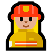 👩🏼‍🚒 Emoji Feuerwehrfrau: mittelhelle Hautfarbe Microsoft Windows 10 April 2018 Update.