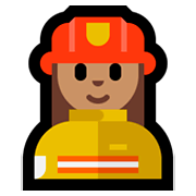 Emoji 👩🏽‍🚒 Pompiere Donna: Carnagione Olivastra su Microsoft Windows 10 April 2018 Update.