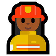 👩🏾‍🚒 Emoji Feuerwehrfrau: mitteldunkle Hautfarbe Microsoft Windows 10 April 2018 Update.