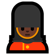 Emoji 💂🏿‍♀️ Guardia Donna: Carnagione Scura su Microsoft Windows 10 April 2018 Update.
