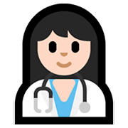 👩🏻‍⚕️ Emoji Mulher Profissional Da Saúde: Pele Clara na Microsoft Windows 10 April 2018 Update.