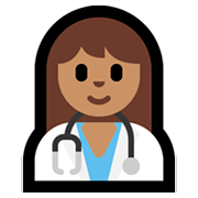 👩🏽‍⚕️ Emoji Profesional Sanitario Mujer: Tono De Piel Medio en Microsoft Windows 10 April 2018 Update.