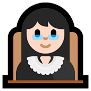 👩🏻‍⚖️ Emoji Juíza: Pele Clara na Microsoft Windows 10 April 2018 Update.