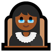 👩🏾‍⚖️ Emoji Jueza: Tono De Piel Oscuro Medio en Microsoft Windows 10 April 2018 Update.