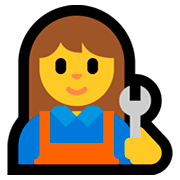Emoji 👩‍🔧 Meccanico Donna su Microsoft Windows 10 April 2018 Update.
